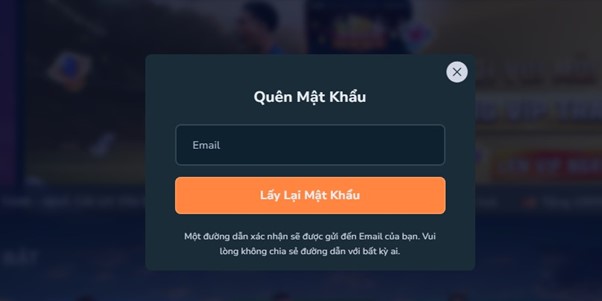 Chọn quên mật khẩu để lấy lại mật khẩu đã mất